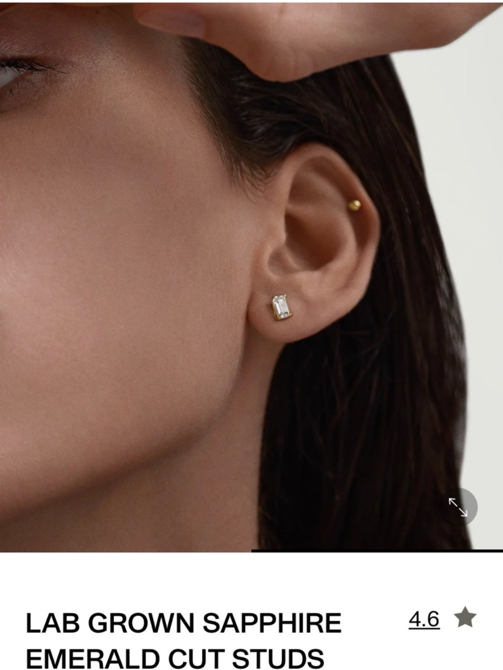 Mejuri Gold Emerald-Cut Sapphire Stud Earrings